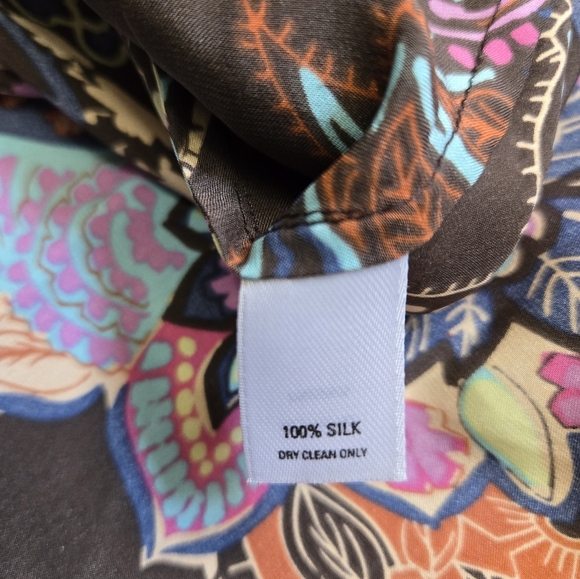 Hinge 100% Silk Vibrant Floral Maxi Dress. Size Small - Picture 9 of 11